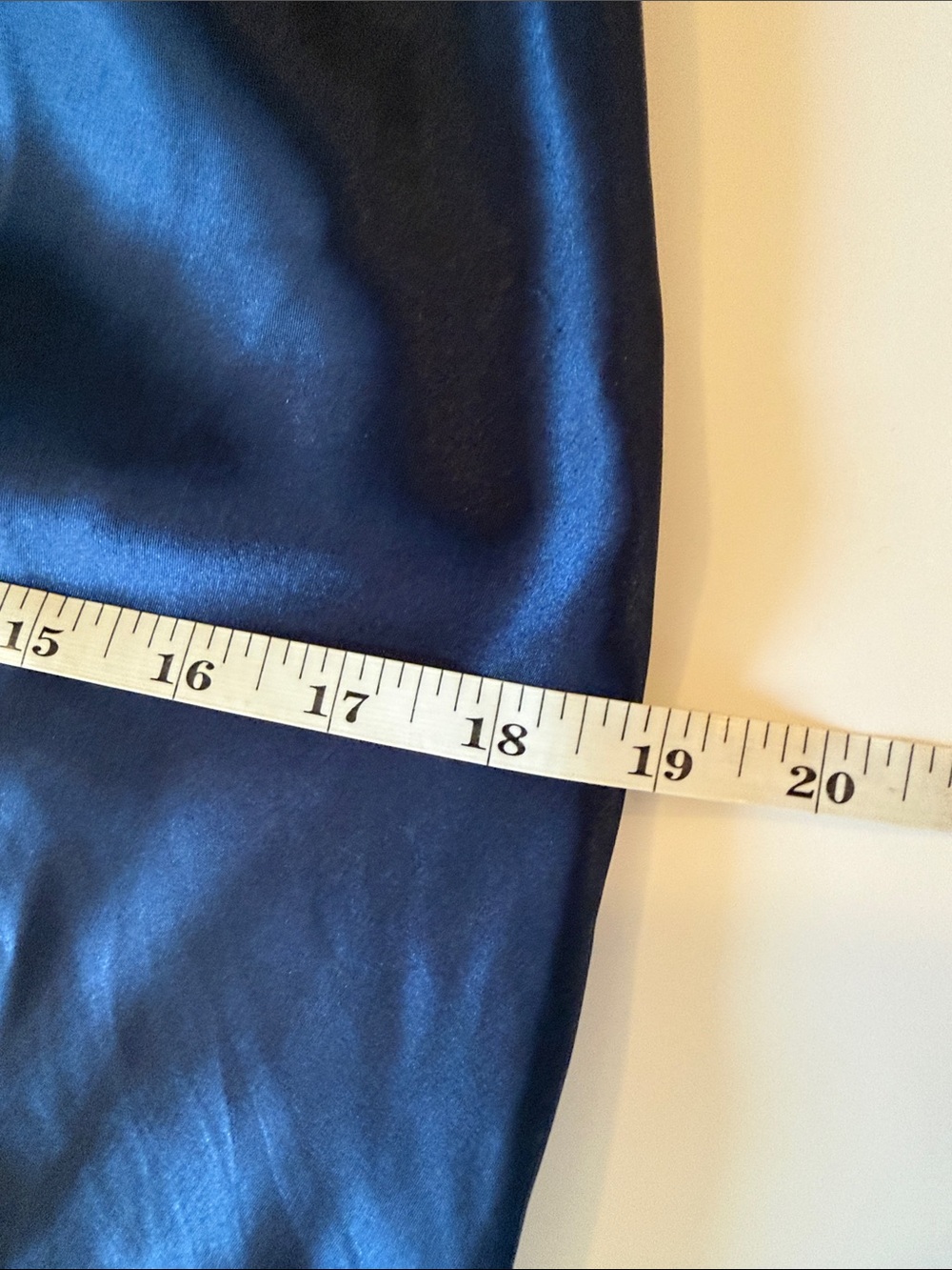 Vintage Navy Blue Satin Slip Skirt W Lace Trim Size Small - Picture 7 of 11